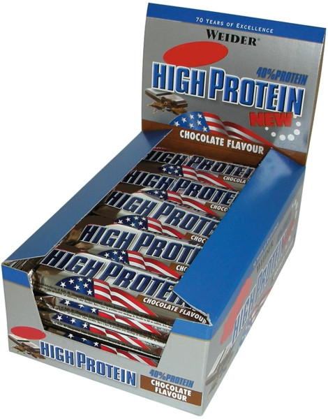 Weider 40% Protein Low Sugar Bar - 24 x 50g Riegel
