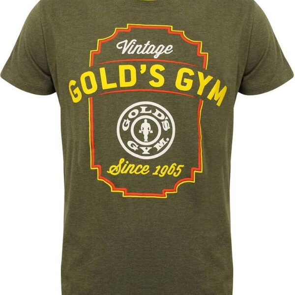 Golds Gym Printed Vintage Style T-Shirt - Army