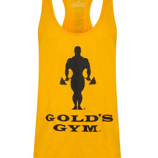 Golds Gym Muscle Joe Slogan Premium Tank - Gold